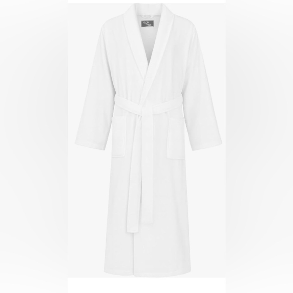 White terry shawl collar Bathrobe new size small/medium